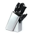 thumbnail image 4 of KAUKKO Stainless Steel Knife Holder, Modern Design Knife Block, Universal Knife Storage Organizer, Strong and Durable Knife Holder Counter-top Storage with Scissors-Slot (Knives Not Included), 4 of 5