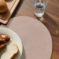 thumbnail image 3 of Warm Beige Round 15 Inch Placemats Set of 4, Solid Color Farmhouse Beige HeatResistant Non Slip Place Mats for Dining Table, Wipeable Braided Kitchen Table Mats for Housewarming, 3 of 9