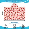 thumbnail image 2 of Red Strawberry Plants Fruit Dot Pink Pattern Hooded Bath Towel，50"x30" for Ages 3 To 12 Kids, Quick Dry Lightweight Soft Microfiber Hood Beach Towel Cover Up for Kids, 2 of 7
