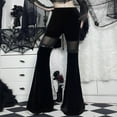 thumbnail image 6 of Levmjia Womens Pants Trendy High Waist Pants Fashionable Design With Lace Flared Pants for Women Black Pants, 6 of 7