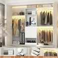 thumbnail image 4 of Homieasy 20.5'' - 96" W Closet System with Wooden Drawers and Hanging Rods(Cut to Fit), White, 4 of 7