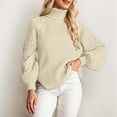 thumbnail image 2 of Winter Knitted High Neck Pullover Sweater Soft Warm Turtleneck Top Cozy Casual Fall Fashion Comfortable Yarn Elegant Long Sleeve Outerwear, 2 of 6