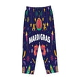 thumbnail image 4 of Naloa Happy Mardi Gras Print Women’s Ultra-Soft Comfy Pajama Lounge Pants with Pockets & Drawstring, 4 of 8