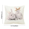 thumbnail image 3 of Kbndieu Easter Pillow Covers 18x18 Inch, Cute Bunny Throw Pillow Covers with Rabbit Ears Bow, Spring Rabbit Decoration Holiday Cushion Case for Sofa Couch Bed Home Decor, 3 of 6