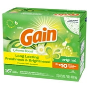 Gain Powder Laundry Detergent, Original Scent, 172 oz, 167 Loads