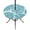Cyan, Blue, White, variant on Round Outdoor Tablecloth with Umbrella Hole and Zipper, Teal Blue Monstera Deliciosa Tablecloth with Elastic Waterproof, Summer Botanical Tropical Patio Table Covers for 55" - 60" Picnic Pool Tables