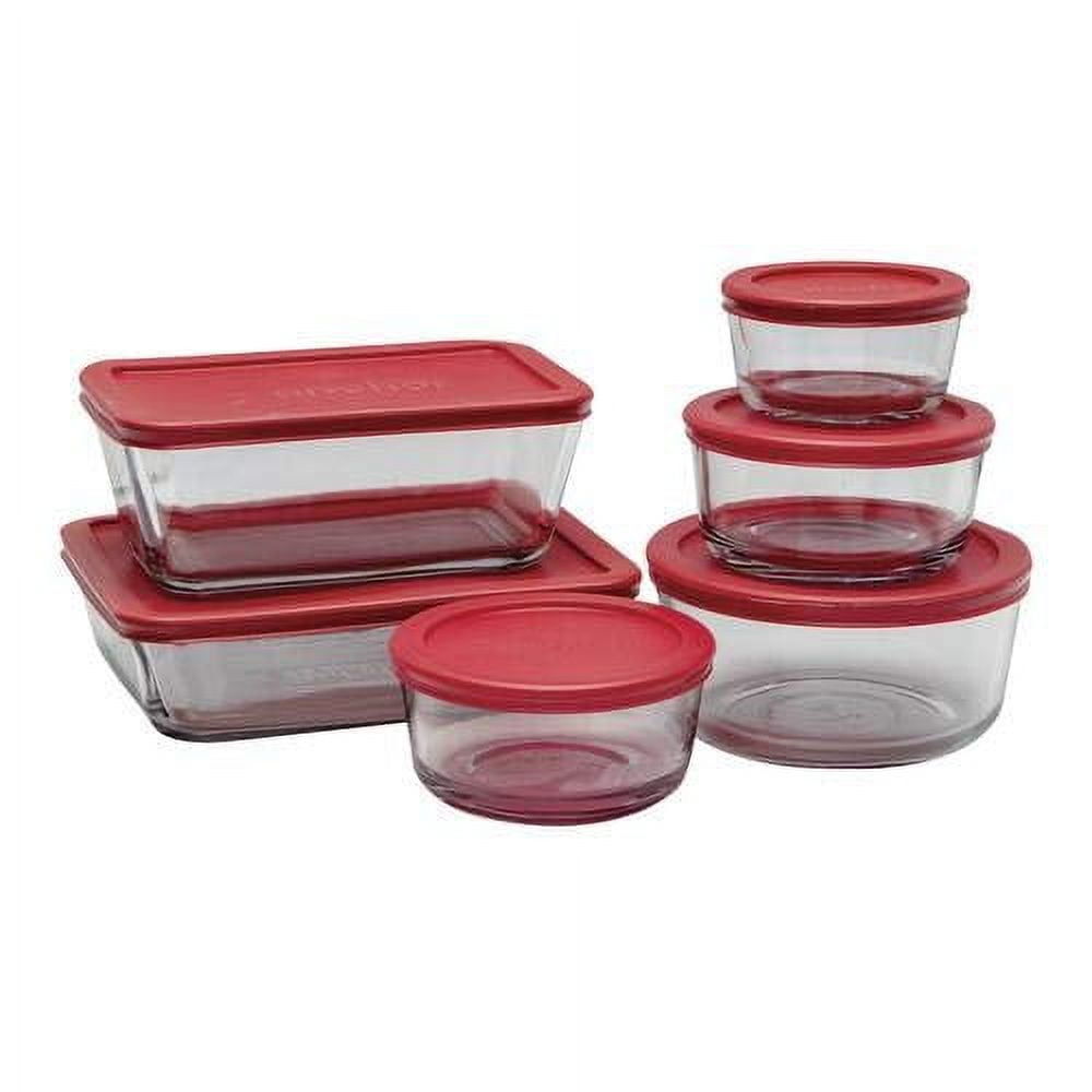 Red Holiday 4-Piece Glass Food Storage Set