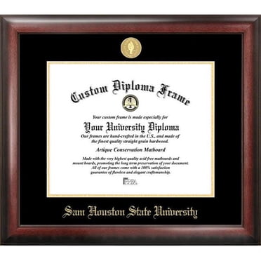 Kansas State Petite Diploma Frame - Mahogany With Gold Trim, School Seal Medallion, 11x8.5" Opening