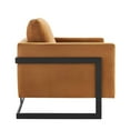 thumbnail image 3 of Posse Performance Velvet Accent Chair Black Cognac, 3 of 8