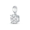 thumbnail image 2 of Diamond Princess 14kt White Gold Womens Round Diamond Flower Cluster Pendant 1/2 Cttw, 2 of 2