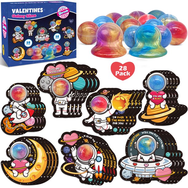 Set de regalo de slime galáctico para San Valentín, 28 piezas SURCVIO