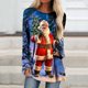 thumbnail image 1 of Pntutb Camiseta holgada con estampado navideño para mujer Cuello redondo Manga larga Pntutb Pntutb-4643, 1 of 5