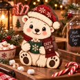 3 Layer Christmas Character Wooden Stand, Cozy Cocoa Polar Bear ...