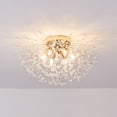thumbnail image 2 of Gold Dandelion Crystal Ceiling Light 23.6" Modern Firework Sputnik Flush Mount Light for Living Room, 2 of 7