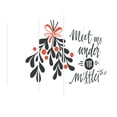 thumbnail image 3 of Saying 5 Panels Acrylic Glass Wall Art, Meet Me Under the Mistletoe Christmas Themed Modern Phrase Floral, Accent for Living Room, Bedroom, Dorm, 60" x 30", Charcoal Grey Vermilion, by Ambesonne, 3 of 5