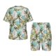 thumbnail image 1 of Balery Watercolor Palm Tree Conjunto de Pijama Infantil de Manga Corta con Estampado – Ropa de Dormir de Algodón Suave-3X-Large, 1 of 5