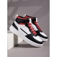 thumbnail image 2 of Plus Size Men's Colorblock Casual Sneakers, Lace Up Soft Sole Flat Comfortable Skate Shoes For Men, Lightweight High-Top Daily Shoes, 2 of 4