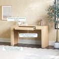 thumbnail image 3 of Walker Edison Modern Waterfall 1-Drawer Writing Desk, Light Ash, 3 of 12