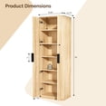 thumbnail image 4 of UBesGoo 70" Modern Freestanding Kitchen Pantry Cabinet Wardrobe Armoire with 6 Adjustable Shelves, Natural Oak, 4 of 7