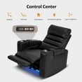 thumbnail image 6 of MCombo Power Recliner Chair, Home Theater Seating with LED Light, Armrest Storage for Living Room, Faux Leather, Black, 6 of 11