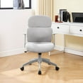 thumbnail image 2 of Dayalane Modern Adjustable Office Chair, Swivel Fabric Ergonomic Task Chair with Armrests, 90-120° Tilt Function and Wide Cushion Desk Chair for Home/Bedroom/Study/Office/Conference Room, Beige, 2 of 10