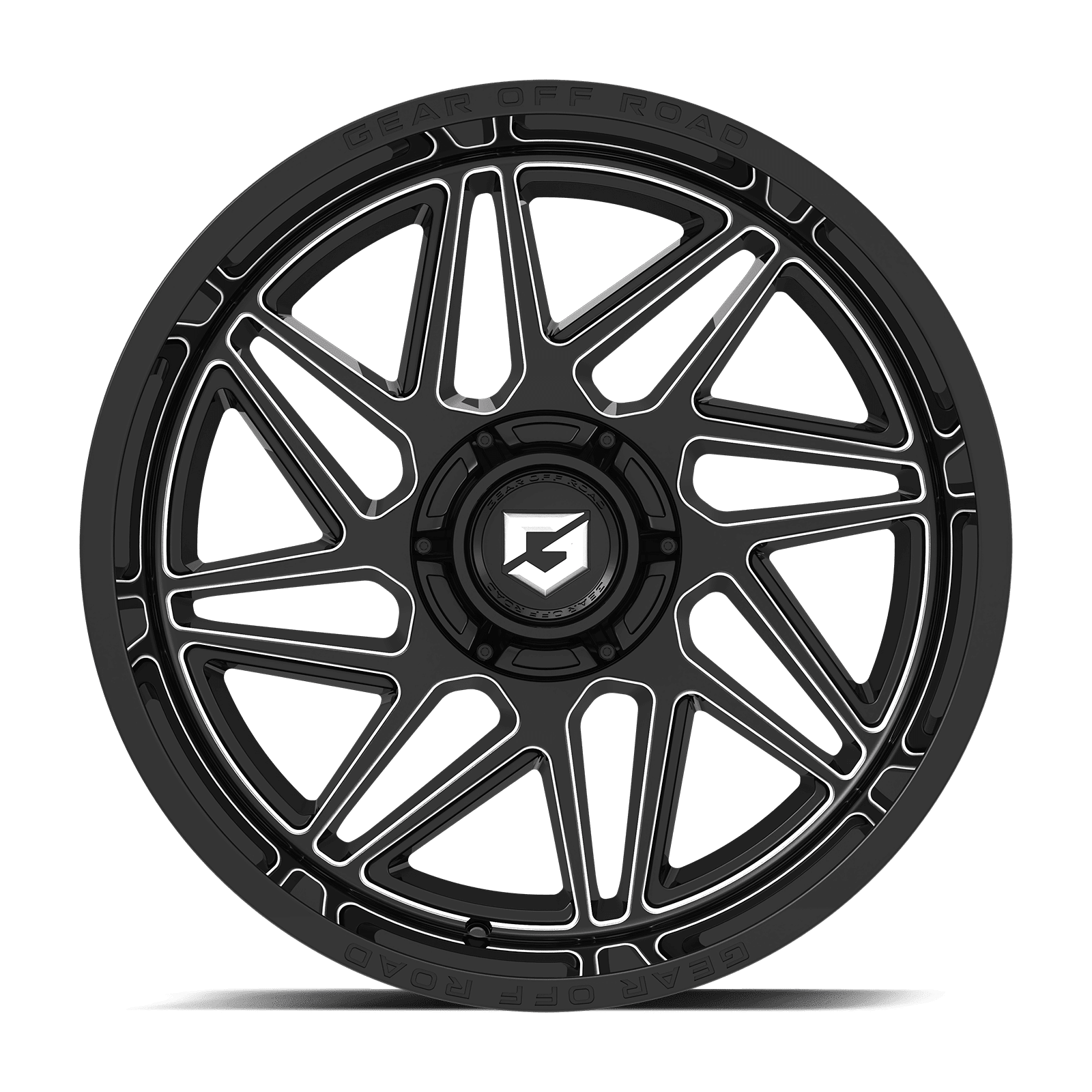 Gear Off Road 761BM RATIO 761BM-2206819 22X10 6X135 / 6X5.50 (-19) G/A 761BM Ratio (HB 106.2) Gloss Black with Milled Spoke Accents & Lip Logo A258661
