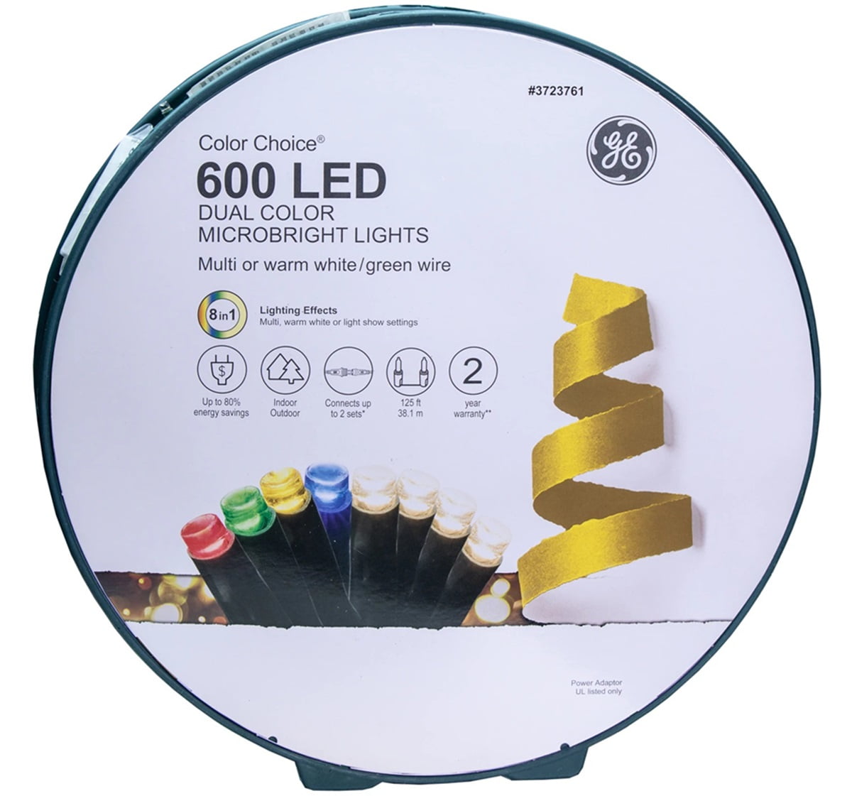 GE Color Choice 600 LED Dual Color Microbright String Lights Multi or Warm White 125FT
