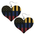 thumbnail image 6 of America Venezuelan Flag Leather Heart Earrings Dangle For Women Love Earrings Lightweight, 6 of 6