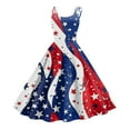 thumbnail image 4 of Women's 4th of July Patriotic Dress, Women Sexy Off-Shoulder Punk Mini Dress, Independence Day American Flag Printed Retro Design, Bodycon Sleeveless Party Dress for Summer ,Light Blue S, 4 of 6