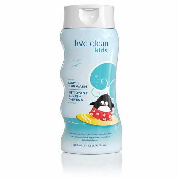Live Clean Kids Gel Douche Tropical pour le Corps et les Cheveux, 350 ml