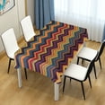 thumbnail image 4 of Yayeee Tablecloths 60" x 60" Rectangle Wrinkle Resistant Party Table Cover, Brown Geometric, 4 of 8