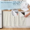 thumbnail image 5 of Pearl White Line Floral Cabinet Curtains for Kitchen 32"W x 55"L, Romantic Wildflowers Leaves Pantry Curtain Skirt Magic Tape Short Curtains Decor Privacy Panel for Utility Closet Bathroom, 5 of 9