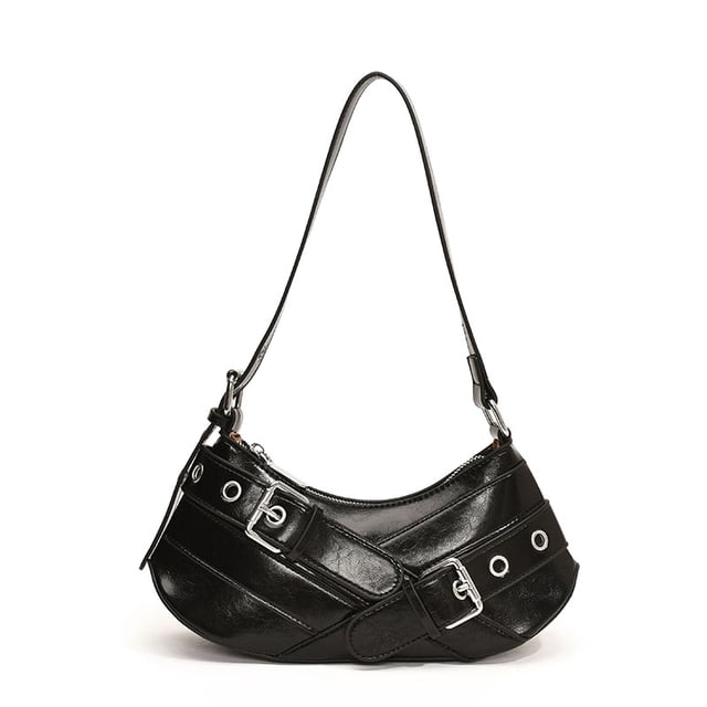 Bolso Hobo Elegante Pequeño Mano para Mujer PU Correa Ajustable Y2k Punk