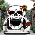 thumbnail image 6 of Halloween Trunk or Treat Car Decoration Kit – Giant Skull Sticker with Haunted House, Zombie Hand, Blood Splatter & Roses for Car Trunk, Garage Door, or Outdoor Halloween Party Décor, 6 of 8
