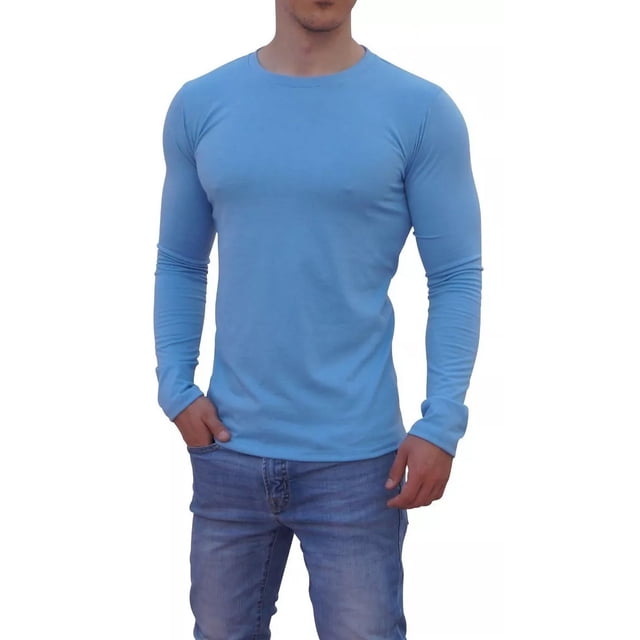 Playera John Leopard Manga Larga Ajuste Perfecto Stretch