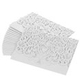 thumbnail image 1 of 20 unids / set Tarjeta de Invitación de Boda Cubierta de Papel de Perlas de Corte Láser Hueco Hueco Abanopi Blanco, 1 of 7