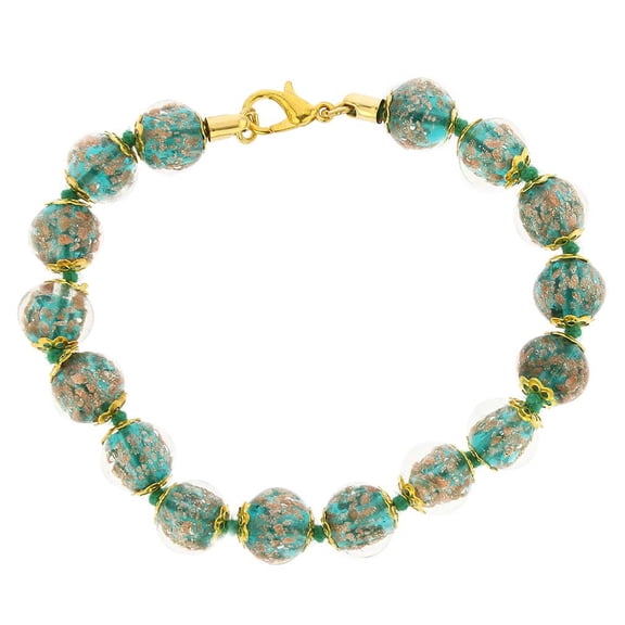 GlassOfVenice Murano Glass Sommerso Bracelet - Jade Green