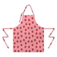 thumbnail image 2 of Red Strawberry Plants Fruit Pink Pattern Apron-Garden Aprons for Women with Pockets-Cotton Linen Waterproof Kitchen Cooking Gardening Aprons Adjustable for Kitchen,Cooking,BBQ and Salon 33x27 Inch, 2 of 7