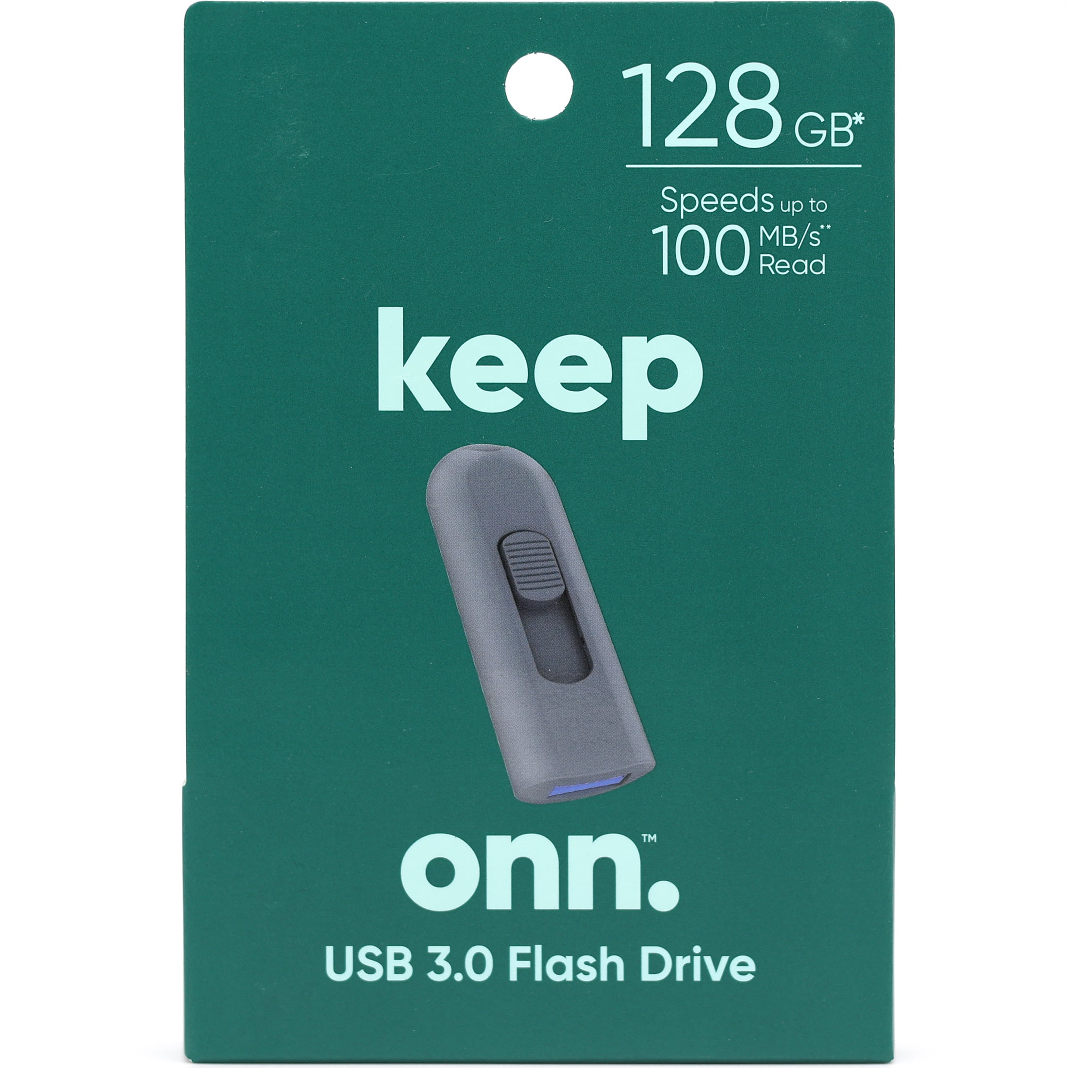 onn. USB 3.0 Flash Drive for Tablets and Computers, 128 GB Capacity