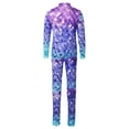 thumbnail image 2 of YONGHS Kids Girls Long Sleeve Full Body Mermaid Unitard Turtleneck Bodysuit for Dance Gymnastics Type A 11-12, 2 of 7