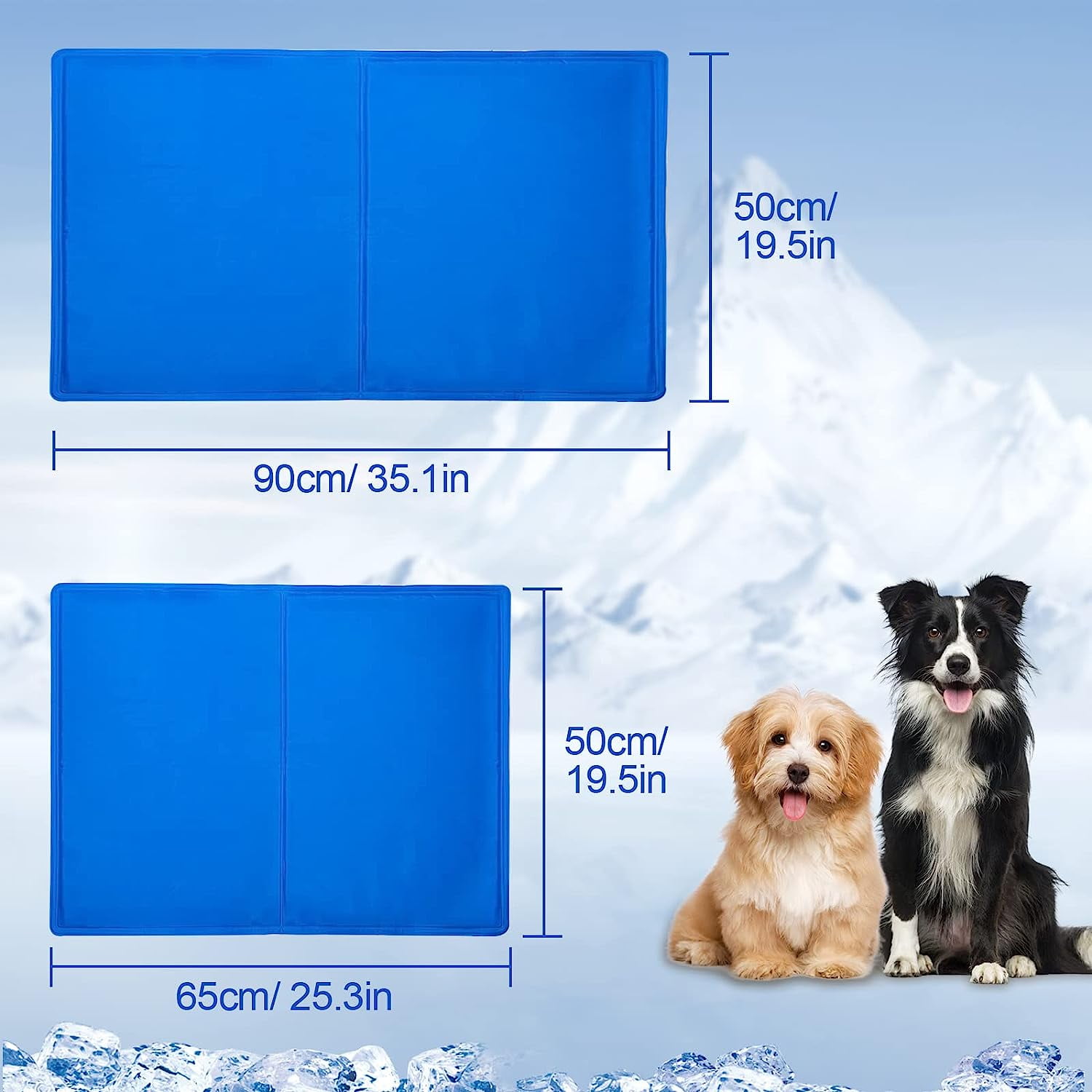 Pefilos 25" Dog Cooling Mat Pad for Kennels, Crates and Beds, Non-Toxic, Durable Solid Self Cooling Gel Material. No Refrigeration or Electricity Needed, Blue S Pefilos 25" Dog Cooling Mat Pad for Kennels, Crates and Beds, Non-Toxic, Durable Solid Self Cooling Gel Material. No Refrigeration or Electricity Needed, Blue S
