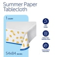 thumbnail image 3 of Way to Celebrate Summer Lemon Disposable Paper Tablecloth, Blue and Yellow, 54" x 84", 3 of 5
