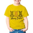 thumbnail image 3 of lnmuld Cute Tops Girls Summer Casual Tee with Petal Sleeve Round Neck Easter Solid Color Top Size:3-4 Years, 3 of 4