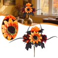 thumbnail image 2 of Halloween Artificial Flowers with Stems,Fake Halloween Bouquet with Black Maple Leaves, Realistic Silk Flowers Bouquet for Halloween Decoration, Fall Home Decor, Centerpieces, Arrangement,Yellow, 2 of 7