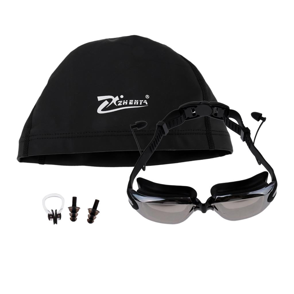 Anti Fog Swimming Goggles with Ear Plug and Nose Clip with Carrying Case 