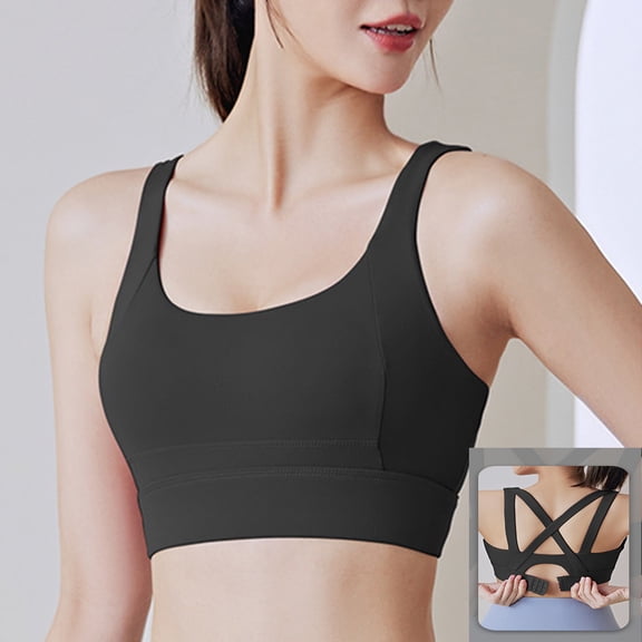 Womens Sports Bras Sports Underwear New Fall Yoga Wear Thin Running Back Training Shock-proof Vest Peach Breasted Bra Sports Bra Black 2XL