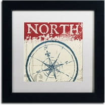 Trademark Fine Art "Nautical I Red" Canvas Art by Wellington Studio, White Matte, Black Frame