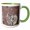 Green/White, variant on 3drose, Morocco, Erfoud. Details of Ammonites, and Other Fossils., 11oz Two-tone Black Mug
