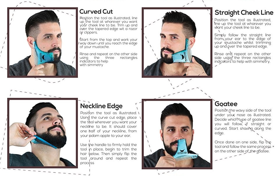 Beard Shape Up Comb Men Style Beard Trim shave 