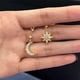 thumbnail image 5 of Pendientes largos con borlas y circonitas cúbicas con estrellas exageradas, modernos, creativos, brillantes, maravillosos, regalo de graduación para hombres., 5 of 8